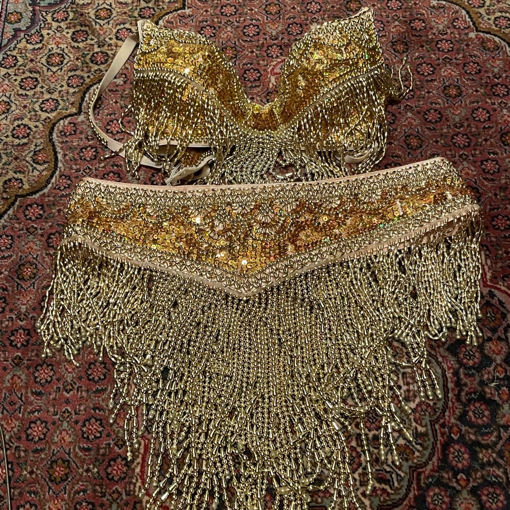 Gold Bra and Belt Set